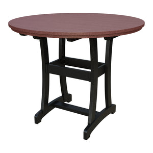 Amish Legacy 54" Round Outdoor Bar Table in Cherrywood & Black