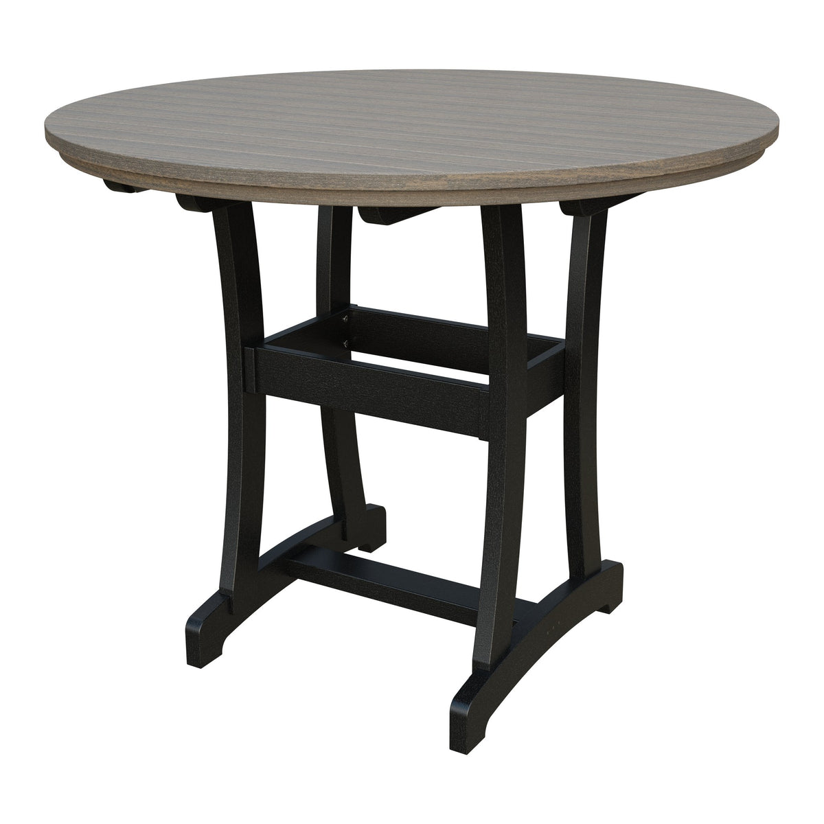 Amish Legacy 54" Round Outdoor Bar Table in Coastal Gray & Black