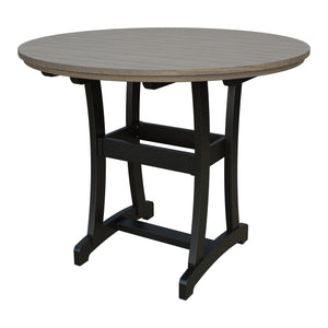 Amish Legacy 54" Round Outdoor Bar Table in Coastal Gray & Black