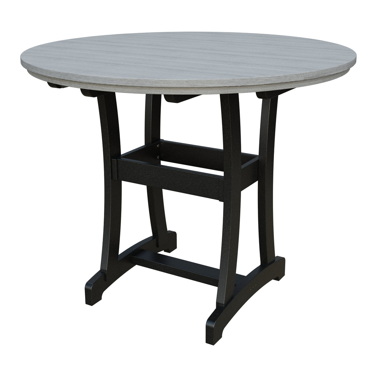 Amish Legacy 54" Round Outdoor Bar Table in Driftwood Gray & Black
