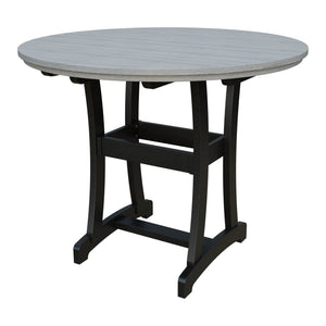Amish Legacy 54" Round Outdoor Bar Table in Driftwood Gray & Black