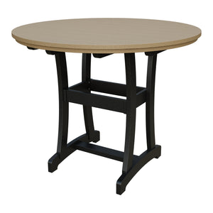Amish Legacy 54" Round Outdoor Bar Table in Weathered Wood & Black