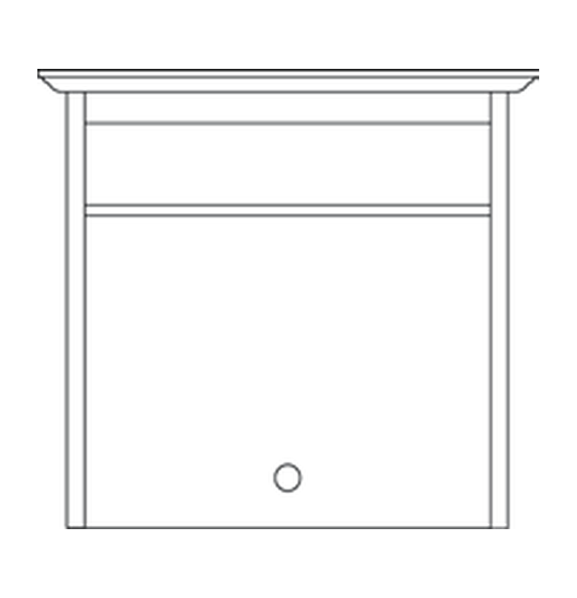 Amish Open TV Hutch Top - Shaker, Mission or Manchester - line drawing
