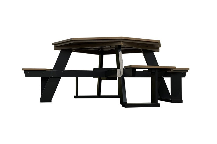 Amish 5' Poly Octagon ADA Picnic Table with Attached Seats