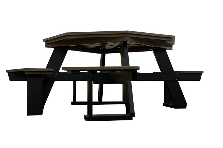 Amish 5' Poly Octagon ADA Picnic Table with Attached Seats