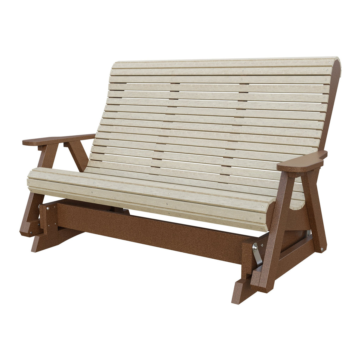 Amish 5' Poly Rollback Glider in Birchwood & Tudor Brown