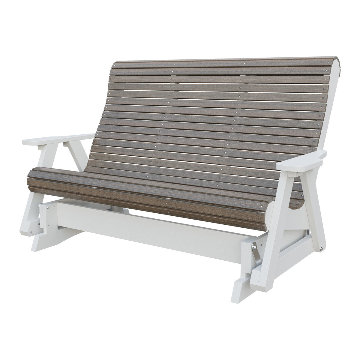 Amish 5' Poly Rollback Glider in Brazilian Walnut & White