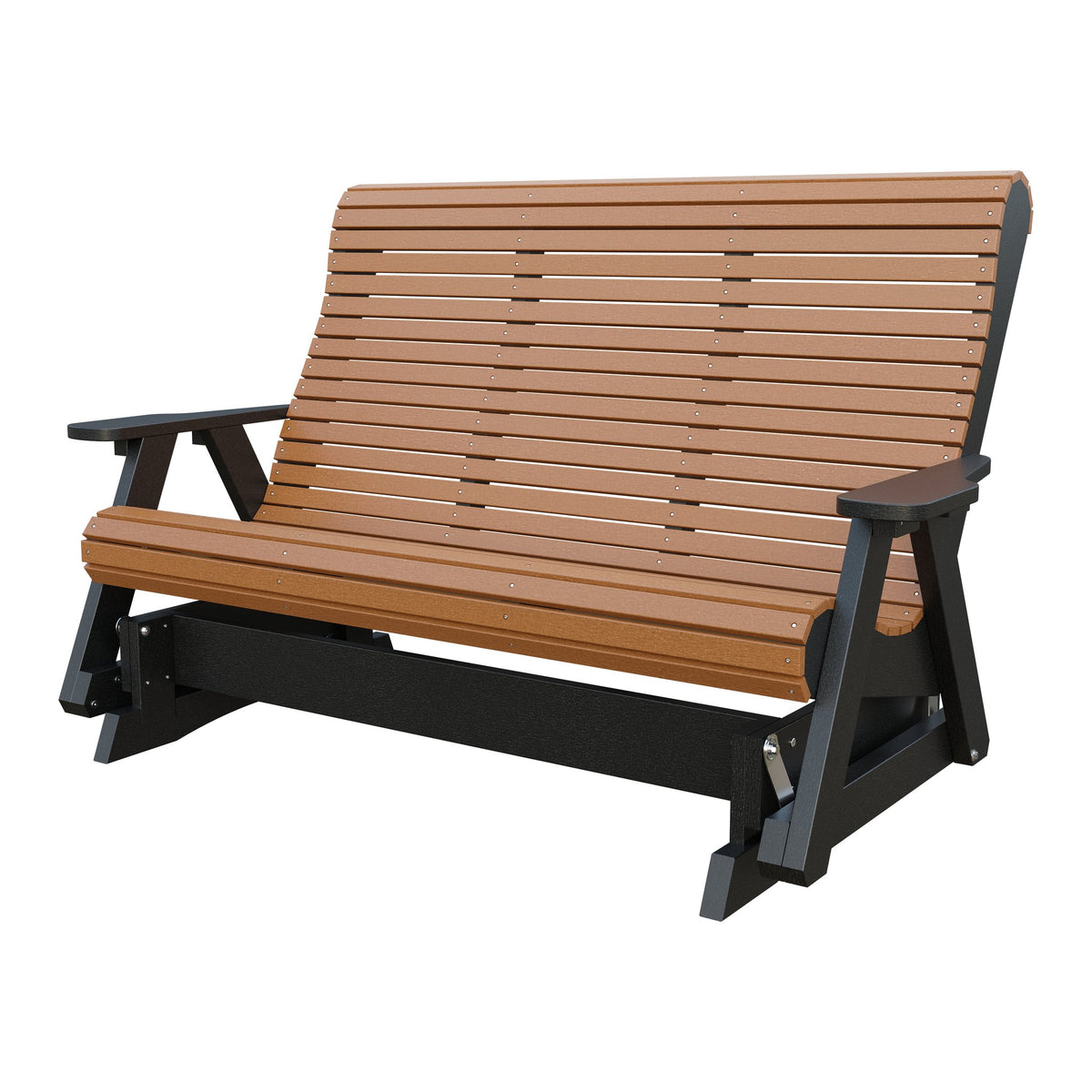 Amish 5' Poly Rollback Glider in Cedar & Black