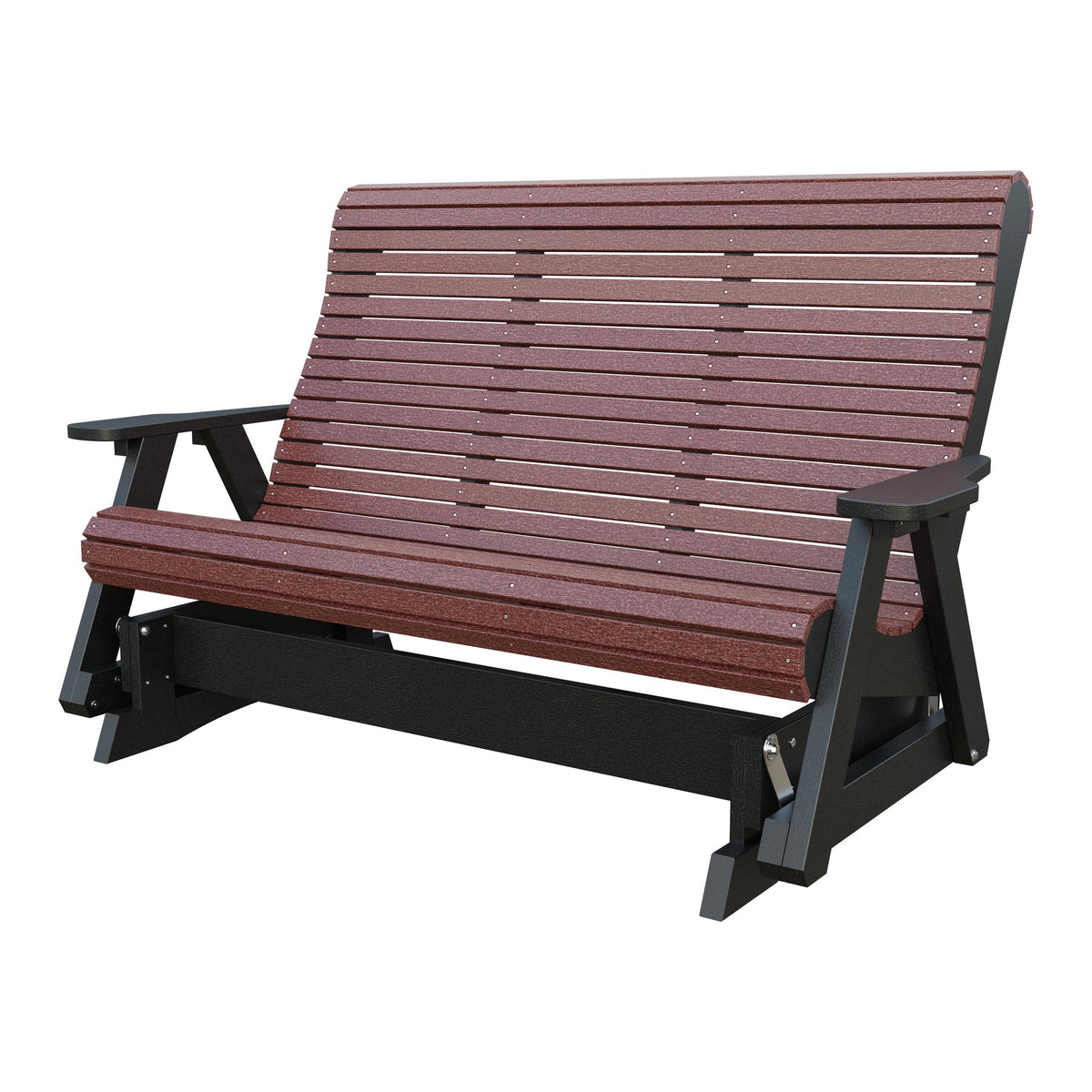 Amish 5' Poly Rollback Glider in Cherrywood & Black
