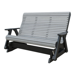 Amish 5' Poly Rollback Glider in Driftwood Gray & Black