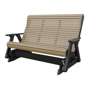 Amish 5' Poly Rollback Glider in Weathered Wood & Black