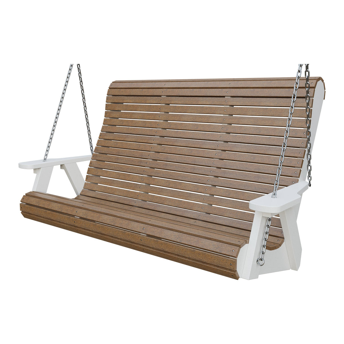 Amish 5' Poly Rollback Hanging Swing in Antique Mahogany & White