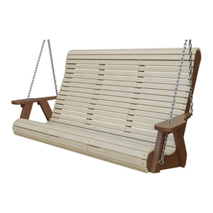 Amish 5' Poly Rollback Hanging Swing in Birchwood & Tudor Brown