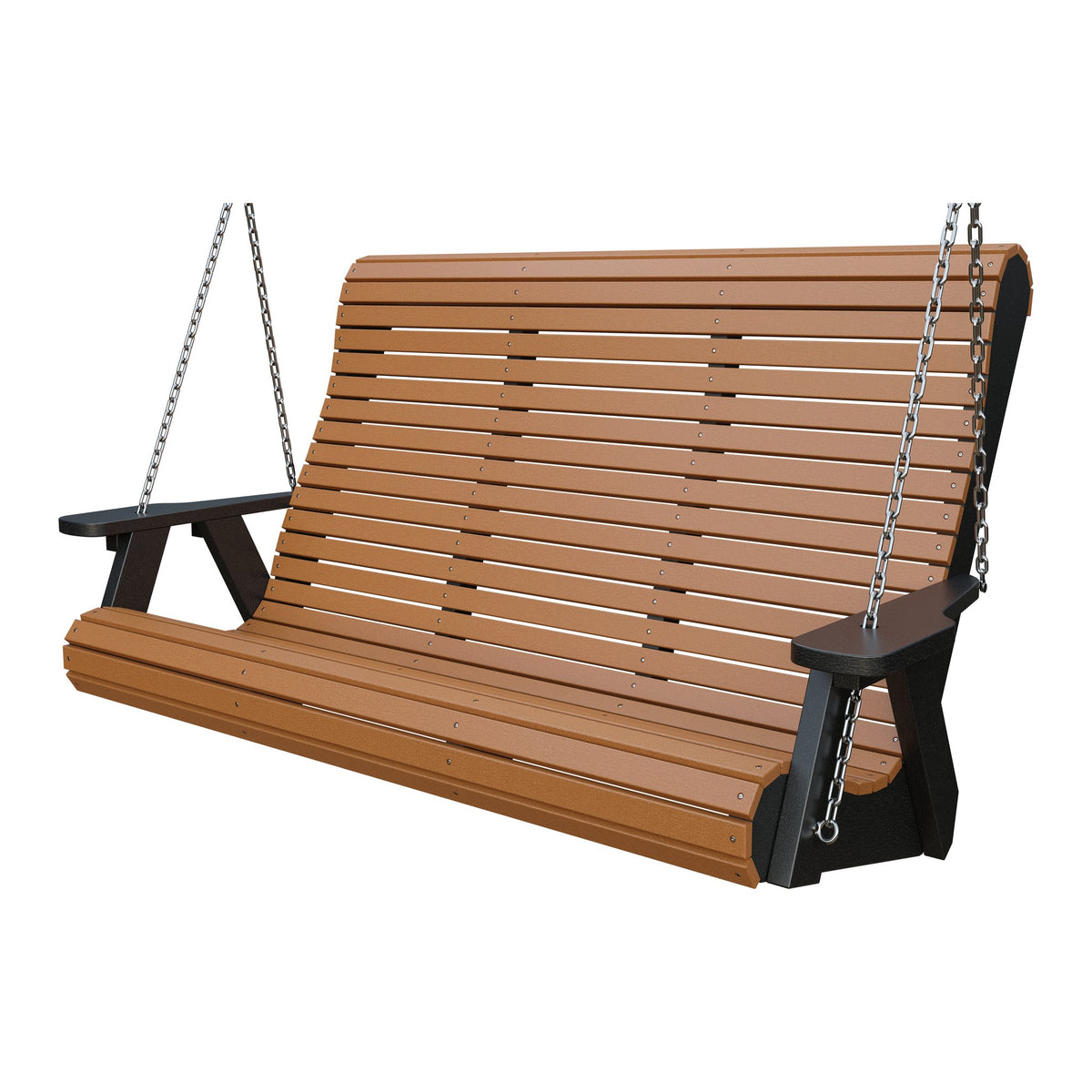 Amish 5' Poly Rollback Hanging Swing in Cedar & Black