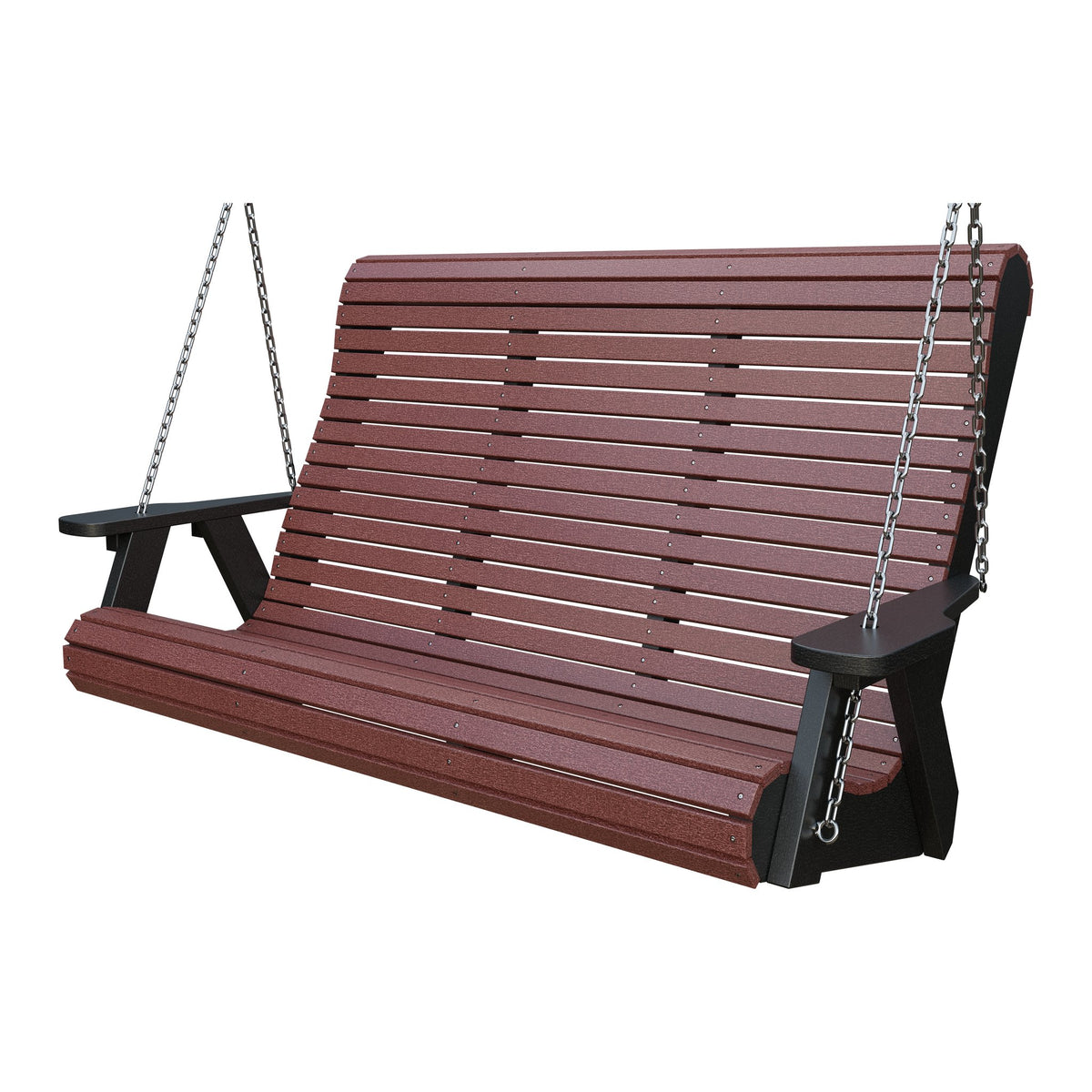 Amish 5' Poly Rollback Hanging Swing in Cherrywood & Black