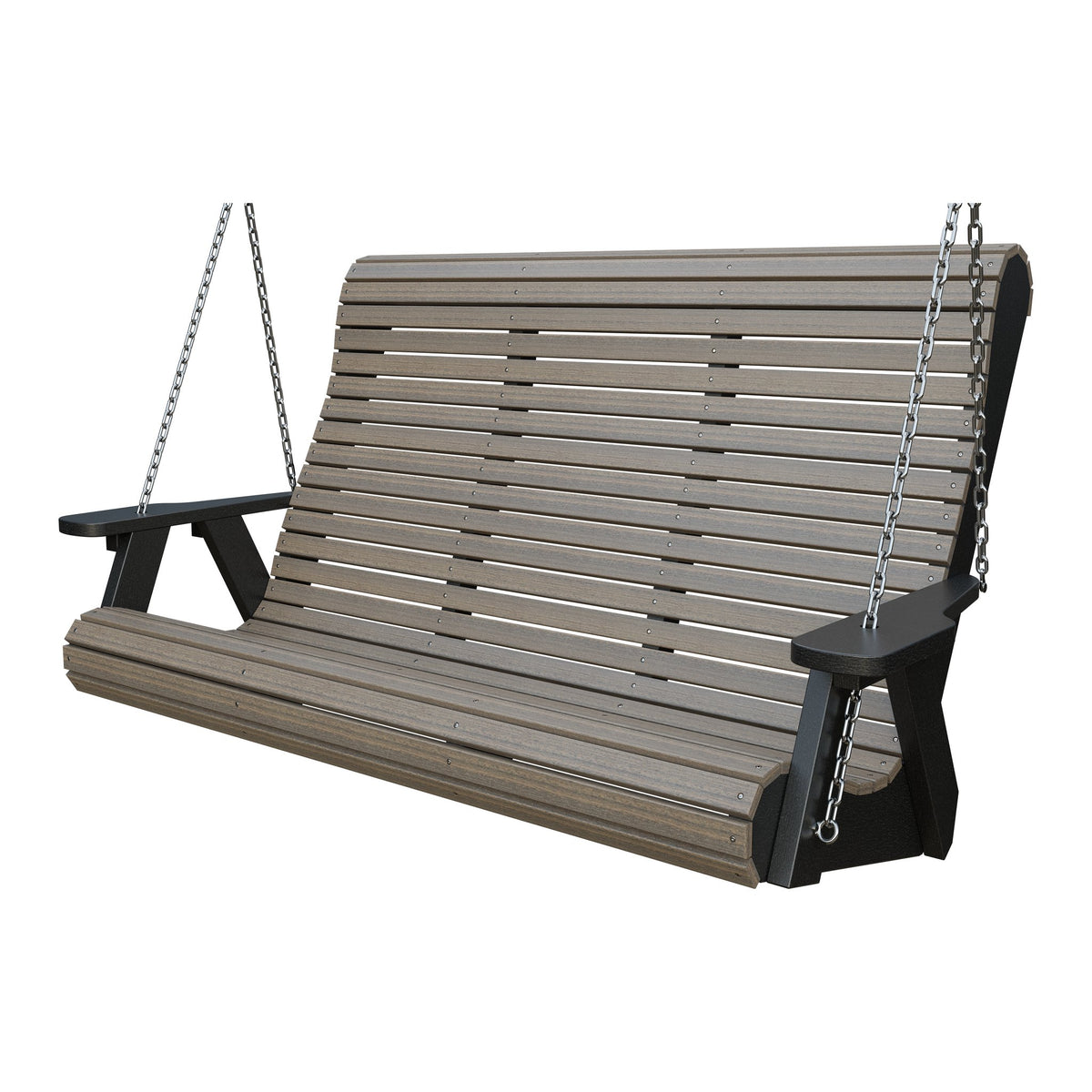 Amish 5' Poly Rollback Hanging Swing in Coastal Gray & Black