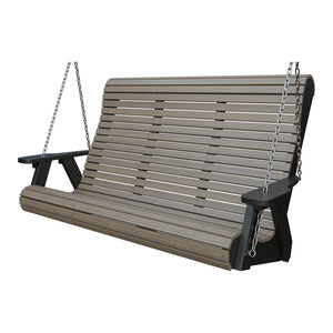 Amish 5' Poly Rollback Hanging Swing in Coastal Gray & Black