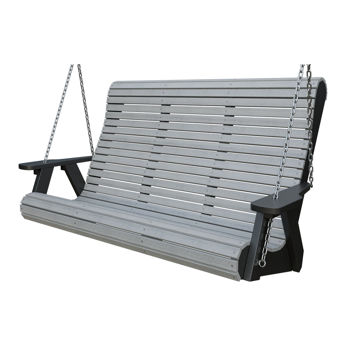 Amish 5' Poly Rollback Hanging Swing in Driftwood Gray & Black