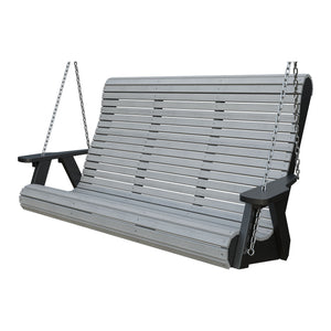 Amish 5' Poly Rollback Hanging Swing in Driftwood Gray & Black