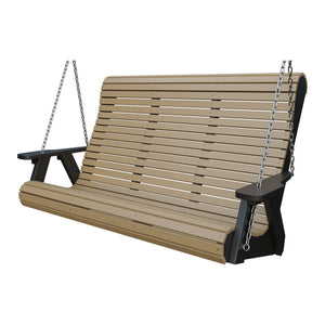 Amish 5' Poly Rollback Hanging Swing in Weathered Wood & Black