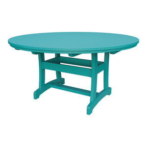 Amish Legacy 64" Round Outdoor Dining Table with Umbrella Hole in Aruba Blue