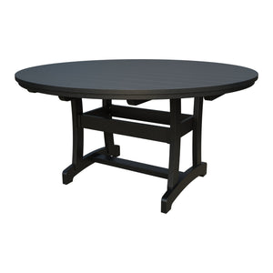 Amish Legacy 64" Round Outdoor Dining Table with Umbrella Hole in Black
