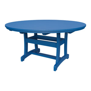 Amish Legacy 64" Round Outdoor Dining Table with Umbrella Hole in Blue