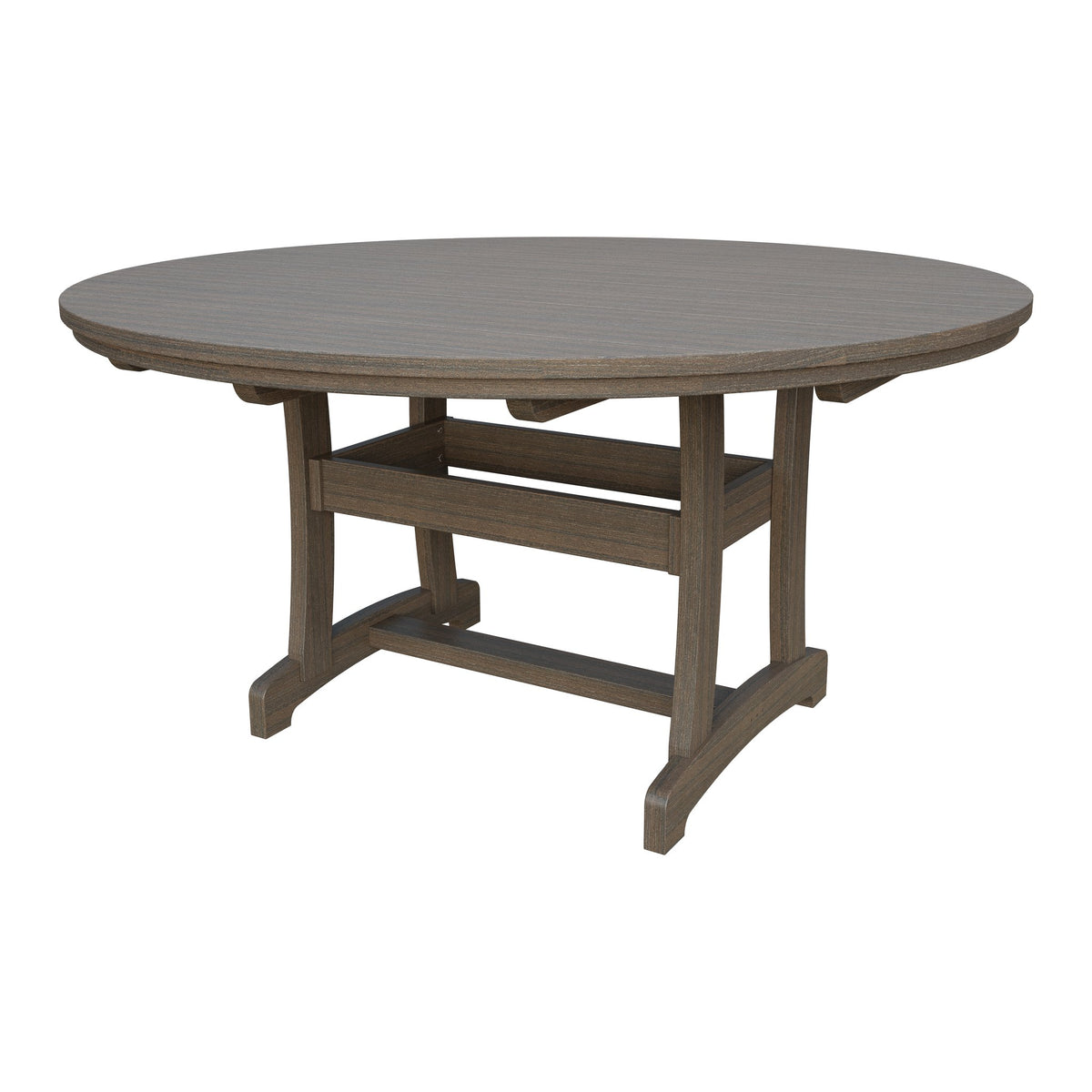 Amish Legacy 64" Round Outdoor Dining Table with Umbrella Hole in Brazilian Walnut