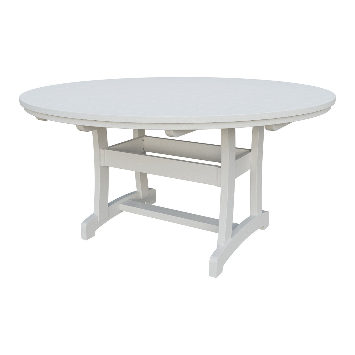 Amish Legacy 64" Round Outdoor Dining Table with Umbrella Hole in Bright White