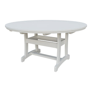 Amish Legacy 64" Round Outdoor Dining Table with Umbrella Hole in Bright White
