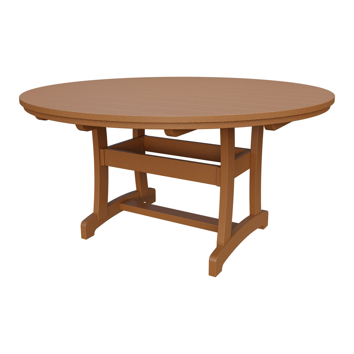 Amish Legacy 64" Round Outdoor Dining Table with Umbrella Hole in Cedar