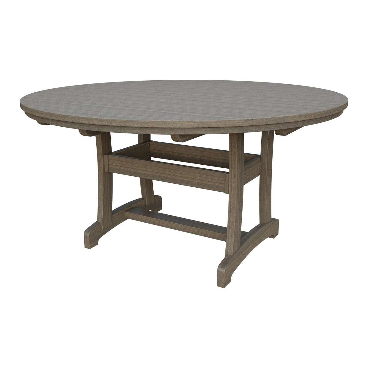 Amish Legacy 64" Round Outdoor Dining Table with Umbrella Hole in Coastal Gray