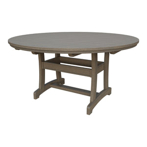 Amish Legacy 64" Round Outdoor Dining Table with Umbrella Hole in Coastal Gray