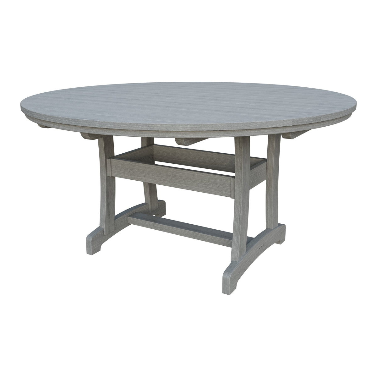 Amish Legacy 64" Round Outdoor Dining Table with Umbrella Hole in Driftwood Gray