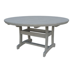 Amish Legacy 64" Round Outdoor Dining Table with Umbrella Hole in Driftwood Gray