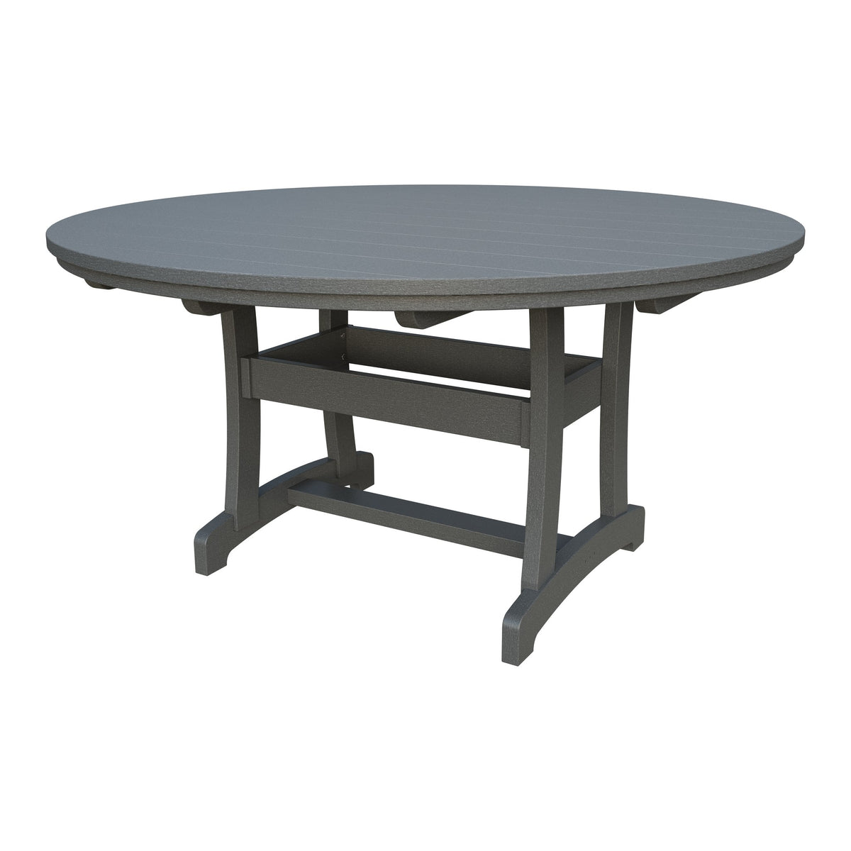 Amish Legacy 64" Round Outdoor Dining Table with Umbrella Hole in Gray