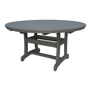 Amish Legacy 64" Round Outdoor Dining Table with Umbrella Hole in Gray