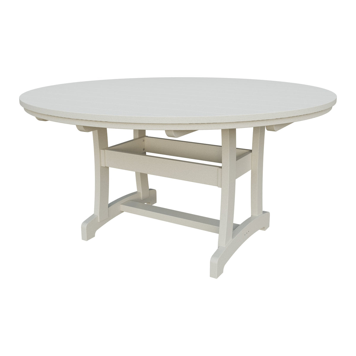 Amish Legacy 64" Round Outdoor Dining Table with Umbrella Hole in Ivory
