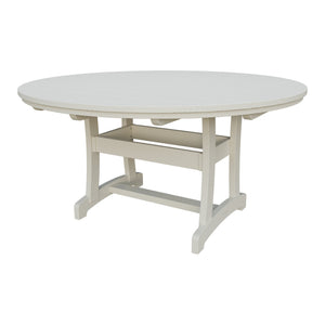 Amish Legacy 64" Round Outdoor Dining Table with Umbrella Hole in Ivory