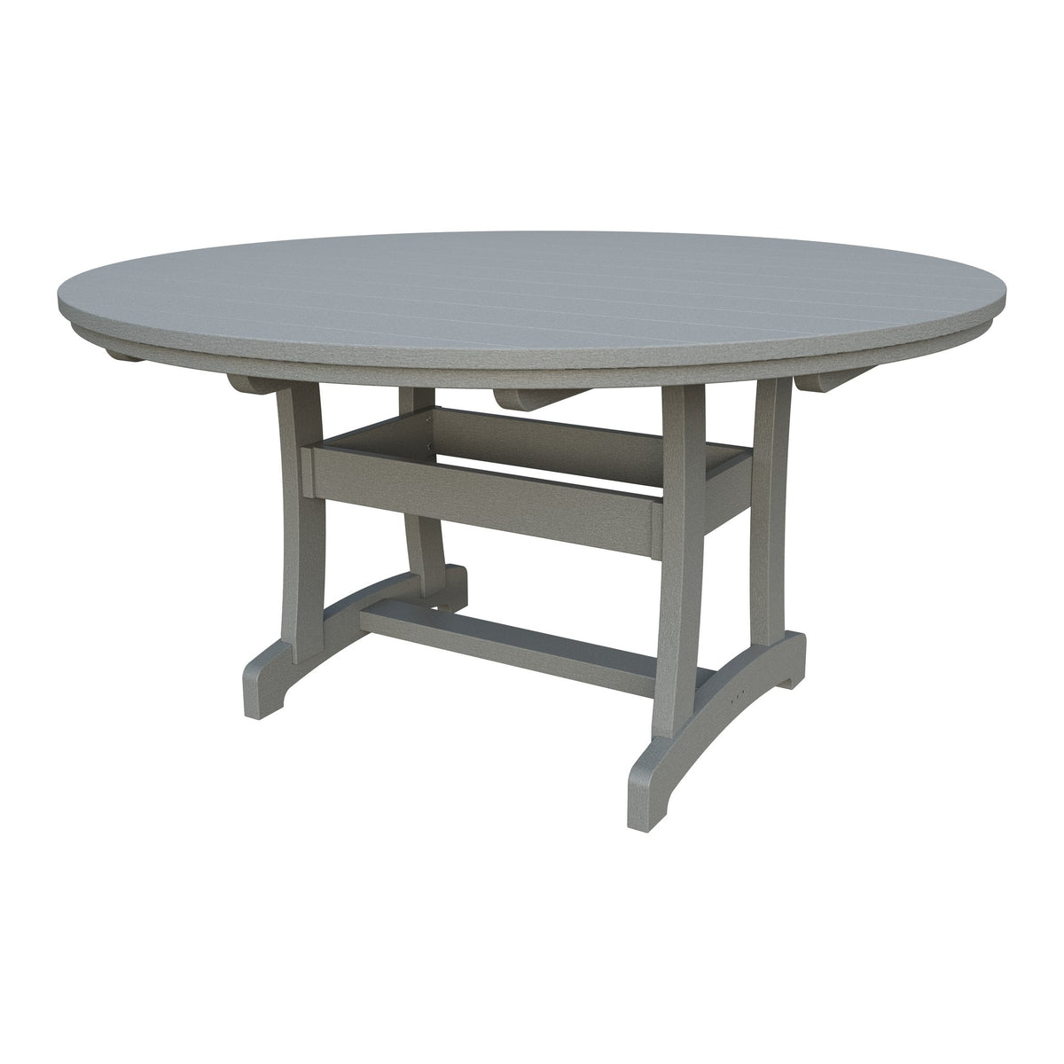 Amish Legacy 64" Round Outdoor Dining Table with Umbrella Hole in Light Gray