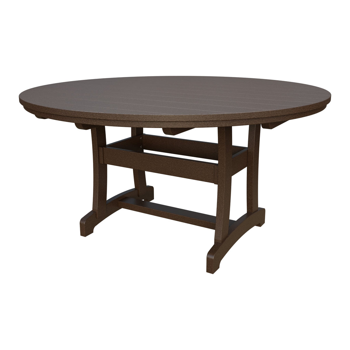 Amish Legacy 64" Round Outdoor Dining Table with Umbrella Hole in Milwaukee Brown