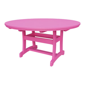 Amish Legacy 64" Round Outdoor Dining Table with Umbrella Hole in Pink