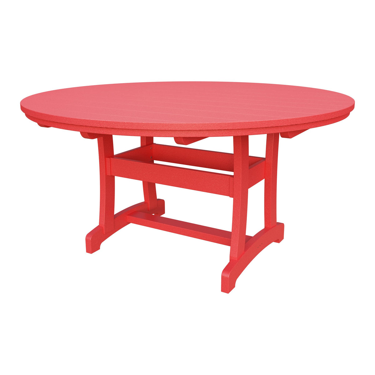 Amish Legacy 64" Round Outdoor Dining Table with Umbrella Hole in Red