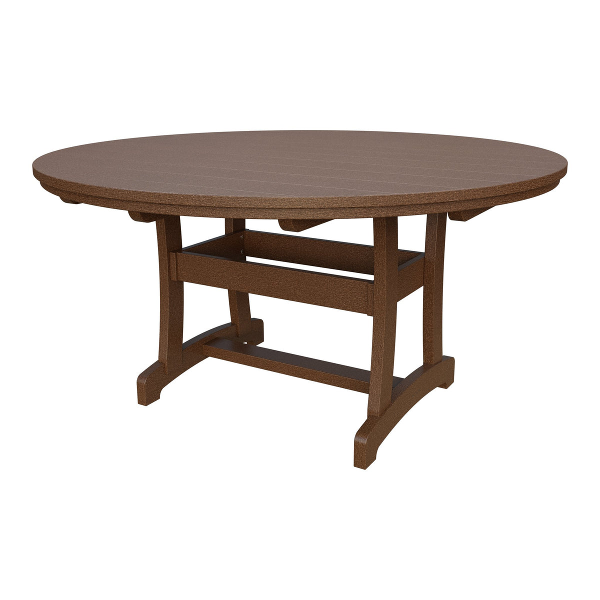 Amish Legacy 64" Round Outdoor Dining Table with Umbrella Hole in Tudor Brown