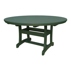 Amish Legacy 64" Round Outdoor Dining Table with Umbrella Hole in Turf Green