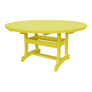 Amish Legacy 64" Round Outdoor Dining Table with Umbrella Hole in Lemon Yellow