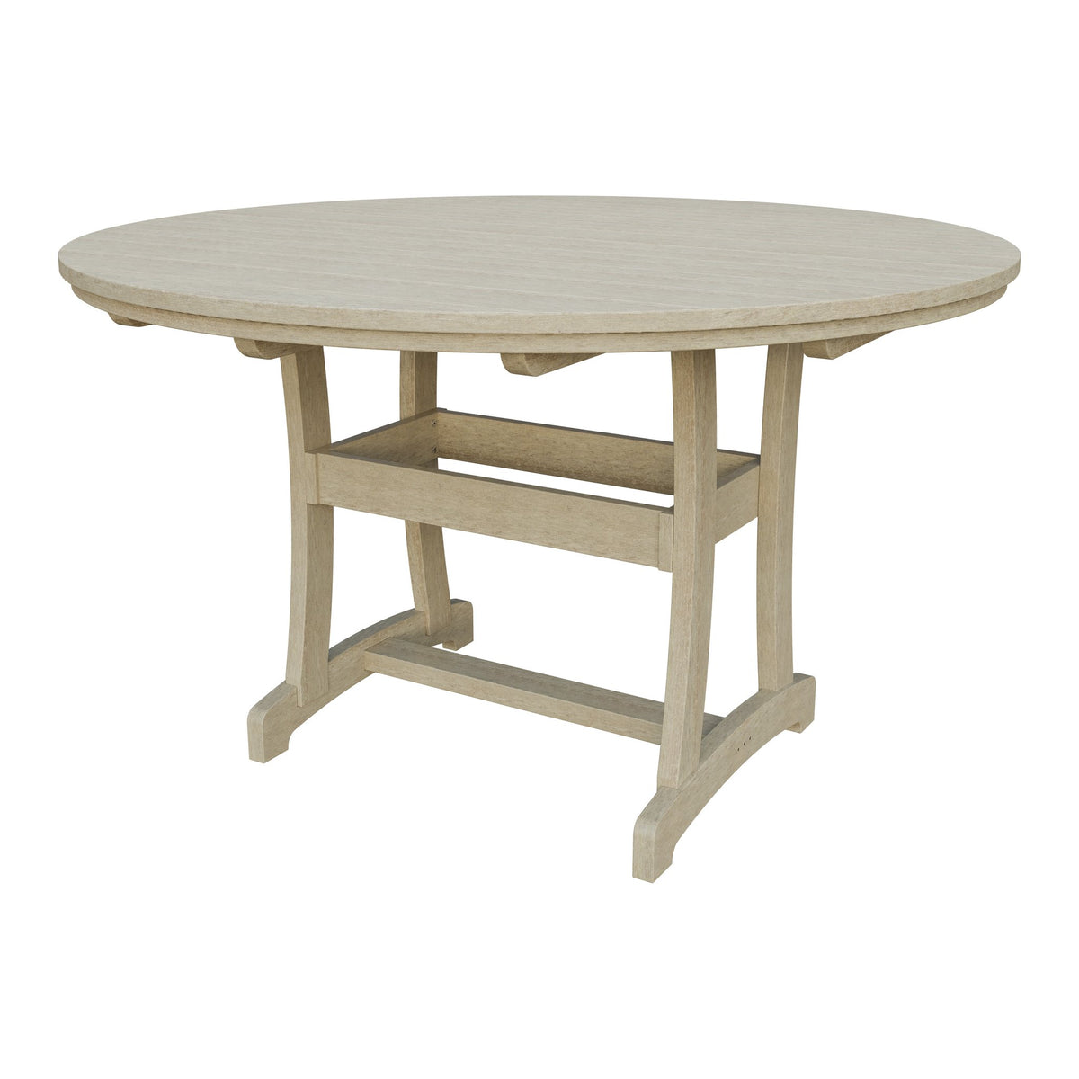 Amish Legacy 64" Round Outdoor Counter Table with Umbrella Hole in Birchwood