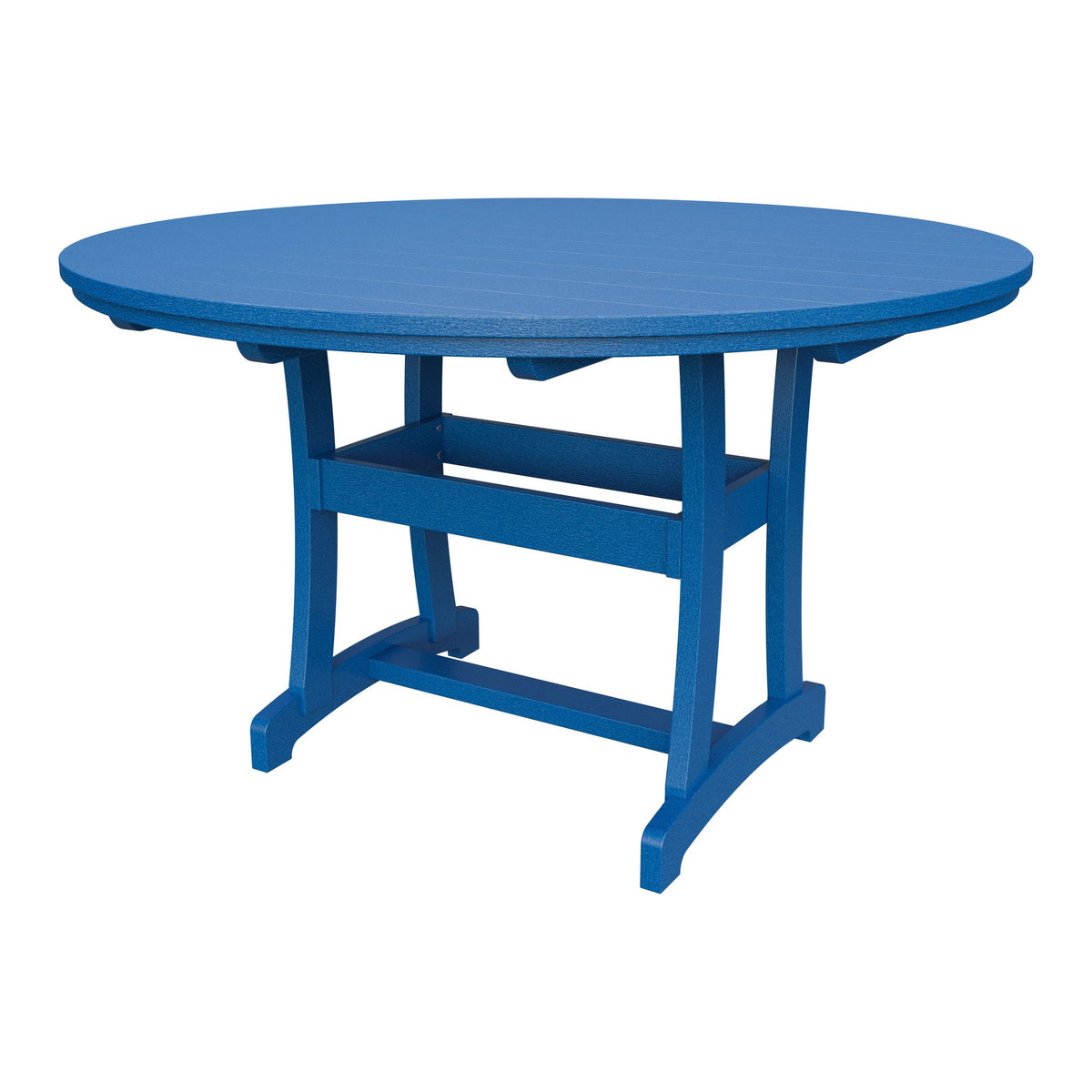 Amish Legacy 64" Round Outdoor Counter Table with Umbrella Hole in Blue