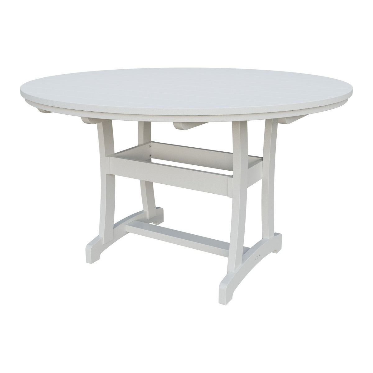 Amish Legacy 64" Round Outdoor Counter Table with Umbrella Hole in Bright White