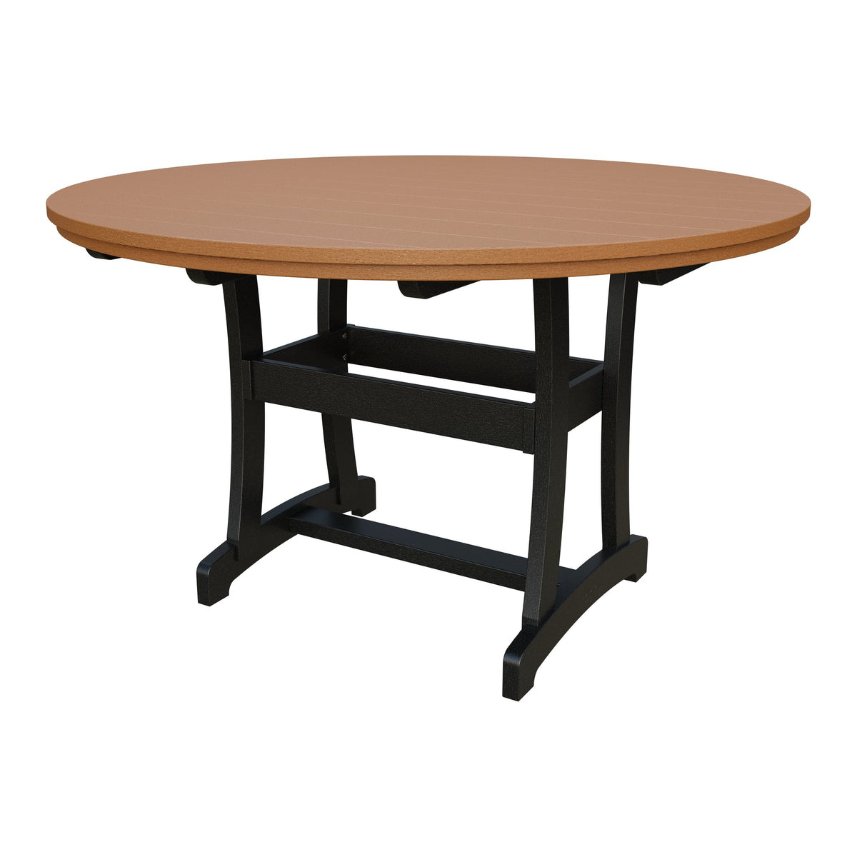 Amish Legacy 64" Round Outdoor Counter Table with Umbrella Hole in Cedar & Black